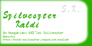 szilveszter kaldi business card